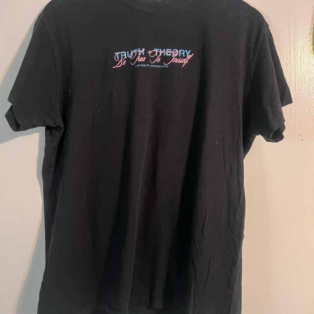 Theory Black Short-Sleeve Graphic Crewneck Tee